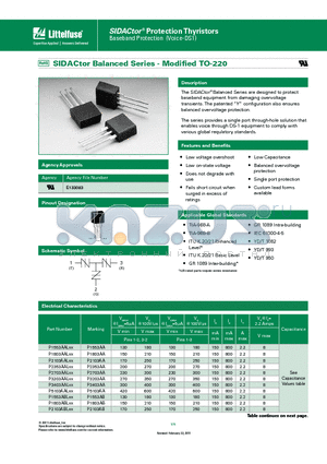 P1803ABLXX datasheet - The series provides a single port through-hole solution that enables voice