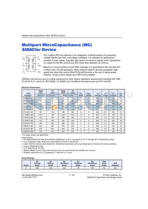 P1804UCMC datasheet - Multiport MicroCapacitance (MC) SIDACtor Device