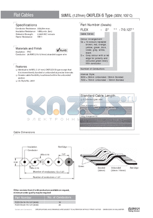 FLEX-S16-7/0.17030 datasheet - 50MIL (1.27mm) OKIFLEX-S Type (300V, 105`C)