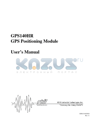 GPS140 datasheet - GPS Positioning Module