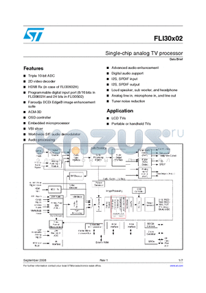 FLI30502-AC datasheet - Single-chip analog TV processor