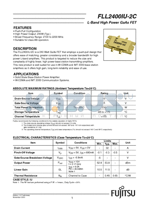 FLL2400IU-2C datasheet - L-Band High Power GaAs FET