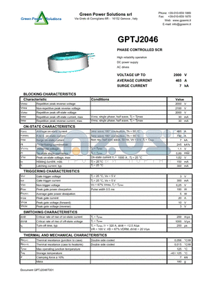GPTJ2046 datasheet - PHASE CONTROLLED SCR