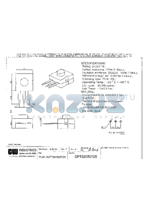 GPTS203312BR2 datasheet - PUSH BUTTON SWITCH