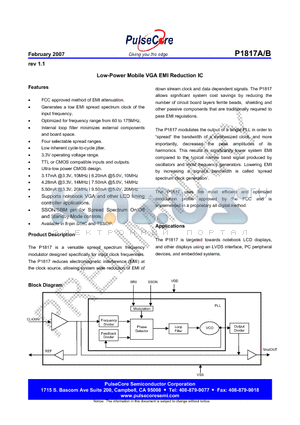 P1817A-08ST datasheet - Low-Power Mobile VGA EMI Reduction IC