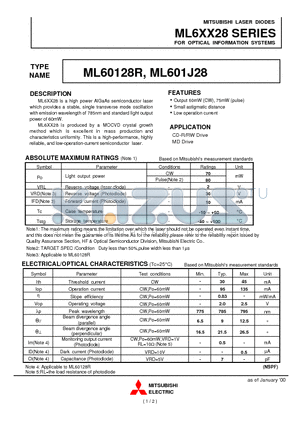 ML60128R datasheet - FOR OPTICAL INFORMATION SYSTEMS