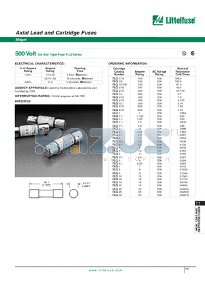 FLQ15 datasheet - Axial Lead and Cartridge Fuses - Midget