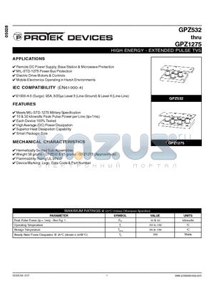 GPZ532_07 datasheet - HIGH ENERGY - EXTENDED PULSE TVS