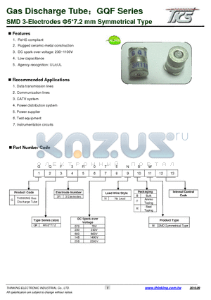 GQF3R11BNRW datasheet - SMD 3-Electrodes V5*7.2 mm Symmetrical Type