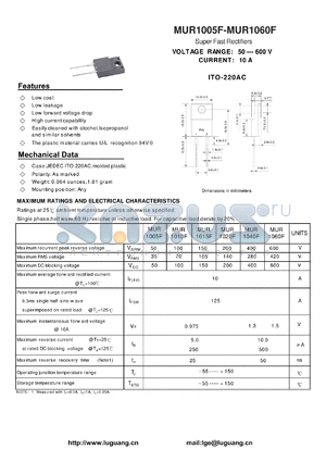 MUR1060F datasheet - Super Fast Rectifiers