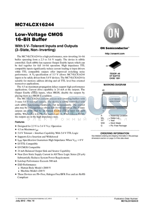 MC74LCX16244_12 datasheet - Low-Voltage CMOS 16-Bit Buffer