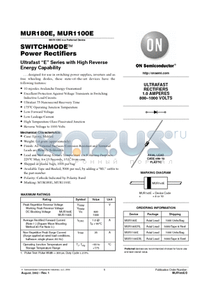 MUR1100ERL datasheet - SWITCHMODE Power Rectifiers