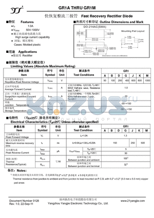 GR1D datasheet - Fast Recovery Rectifier Diode