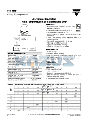 MAL217573339E3 datasheet - Aluminum Capacitors High Temperature Solid Electrolytic SMD