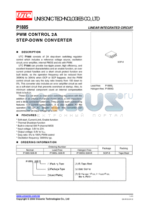 P1885G-S08-R datasheet - PWM CONTROL 2A STEP-DOWN CONVERTER
