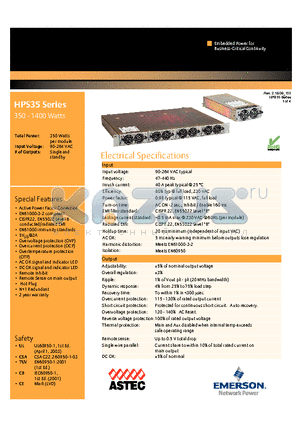 HPS35Q-NNR-000 datasheet - Active Power Factor Correction