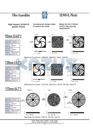 GRM120-30 datasheet - Filter Assemblies