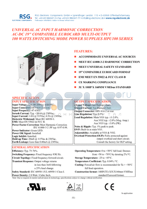 HPU100-21 datasheet - ACCOMMODATE UNIVERSAL AC SOURCES