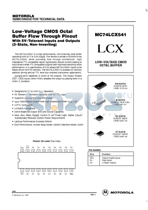 MC74LCX541 datasheet - LOW-VOLTAGE CMOS OCTAL BUFFER