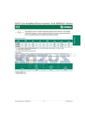 P1900NEL datasheet - CATV Line Amplifiers/Power Inserters 3 kA SIDACtor^ Device