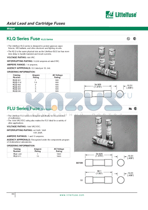 FLU011. datasheet - Axial Lead and Cartridge Fuses - Midget