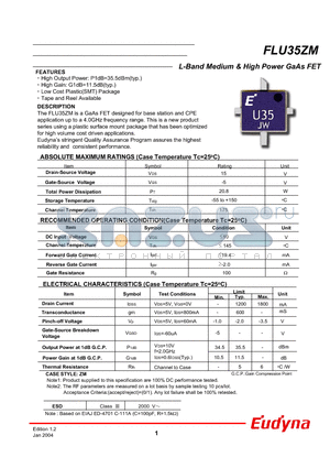 FLU35ZM datasheet - L-Band Medium & High Power GaAs FET