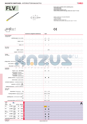 FLV datasheet - MAGNETIC SWITCHES