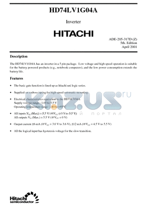 HD74LV1G04A datasheet - Inverter