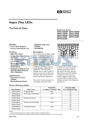 HPWA-DH00 datasheet - Super Flux LEDs