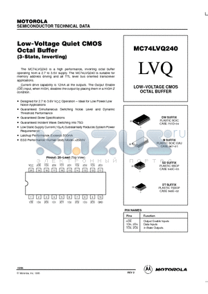 MC74LVQ240SD datasheet - LOW-VOLTAGE CMOS OCTAL BUFFER