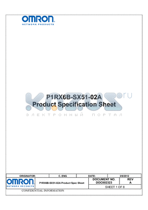 P1RX6B-SX51-02A datasheet - The RX Data Module contains a 30 pin connector (DF12-30DS-0.5V(86)).