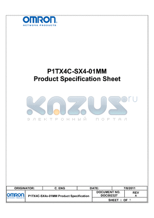 P1TX4-SX4X-01MM datasheet - Multiple signals over one multimode fiber