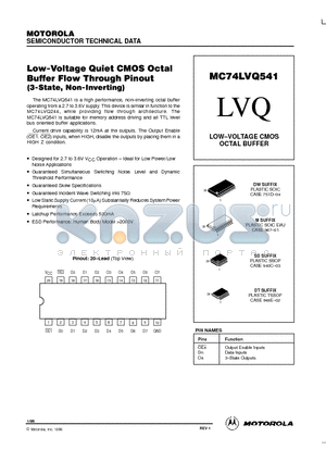 MC74LVQ541M datasheet - LOW-VOLTAGE CMOS OCTAL BUFFER