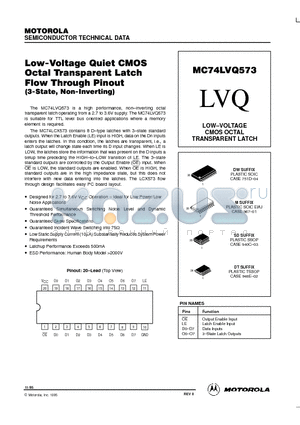 MC74LVQ573 datasheet - LOW-VOLTAGE CMOS OCTAL TRANSPARENT LATCH