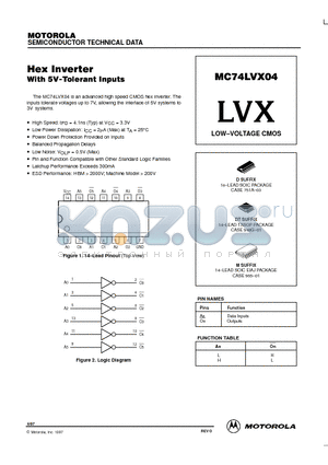 MC74LVX04D datasheet - LOW-VOLTAGE CMOS