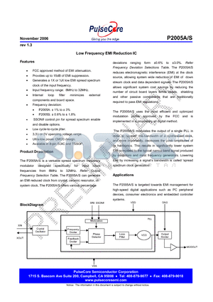 P2005AG-08TT datasheet - Low Frequency EMI Reduction IC