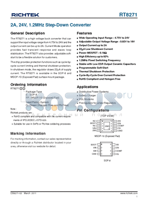 GRM21BR60J226M datasheet - 2A, 24V, 1.2MHz Step-Down Converter