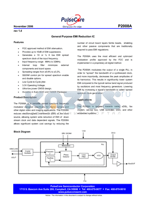 P2008AF-08ST datasheet - General Purpose EMI Reduction IC