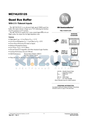 MC74LVX125DG datasheet - Quad Bus Buffer