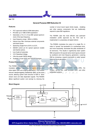 P2008AG-08ST datasheet - General Purpose EMI Reduction IC