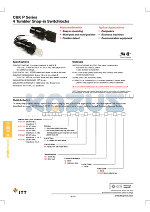 P200AF2CM03Q2 datasheet - 4 Tumbler Snap-in Switchlocks