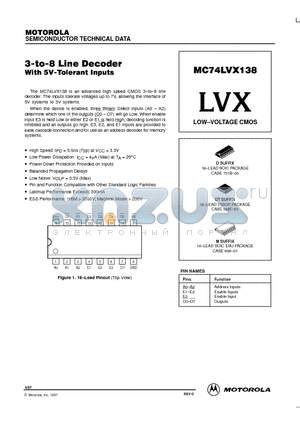 MC74LVX138 datasheet - LOW-VOLTAGE CMOS