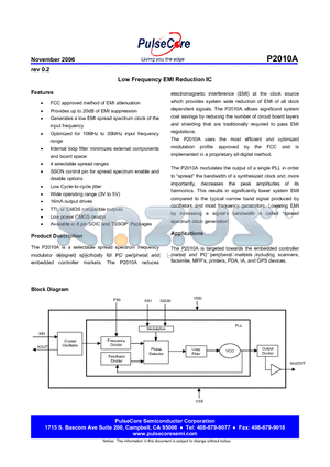 P2010AF-08TR datasheet - Low Frequency EMI Reduction IC