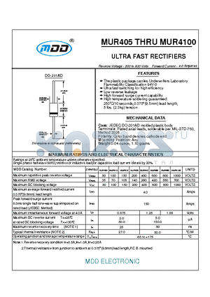 MUR4100 datasheet - ULTRA FAST RECTIFIERS