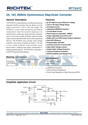 GRM31CR60J476M datasheet - 2A, 18V, 800kHz Synchronous Step-Down Converter