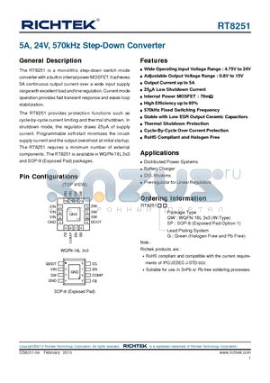 GRM31CR60J476M datasheet - 5A, 24V, 570kHz Step-Down Converter