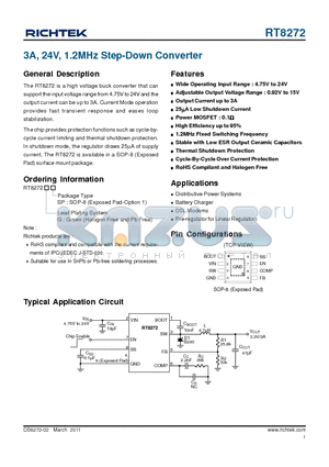 GRM31CR61E106K datasheet - 3A, 24V, 1.2MHz Step-Down Converter