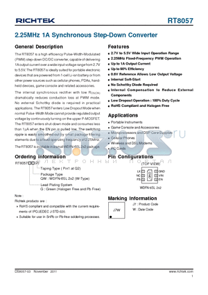 GRM31CR71A475KA01 datasheet - 2.25MHz 1A Synchronous Step-Down Converter