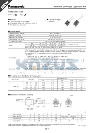 EEUFR1V152S datasheet - Radial Lead Type