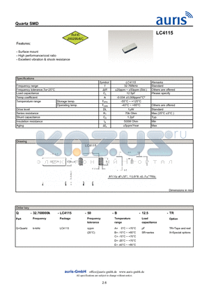 LC4115 datasheet - Quartz SMD